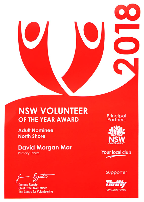 NSW Volunteer of the Year Award 2018